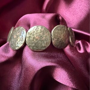 Chico's Stretch Bracelet Hammered Discs Women's Jewelry